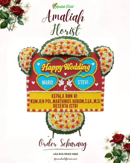 Papan Bunga Pernikahan Bumi Raharjo